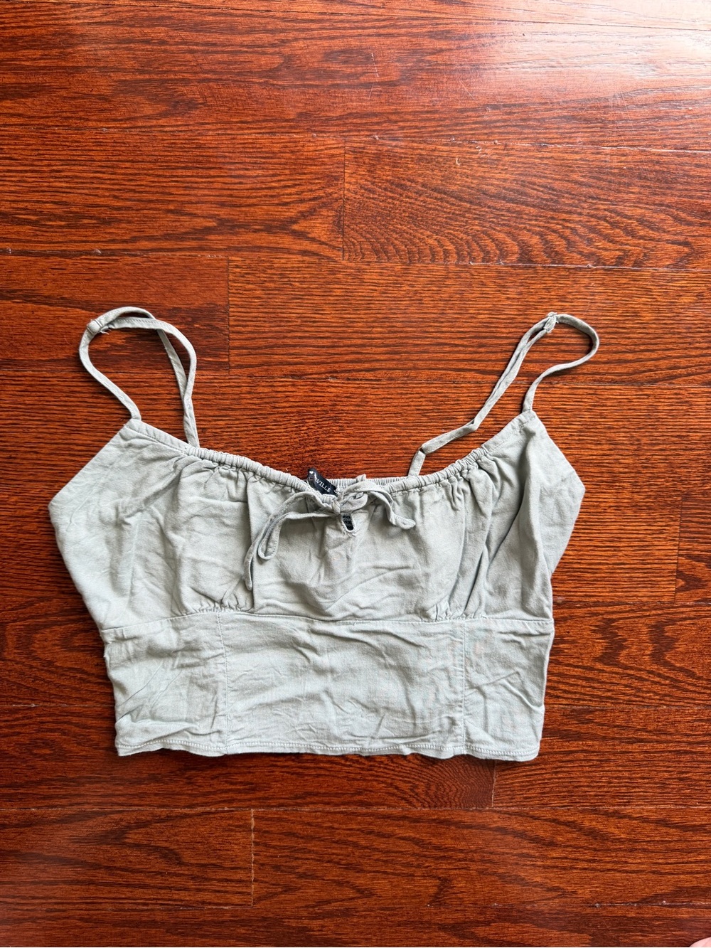 Light sage Green Brandy Melville linen crop top